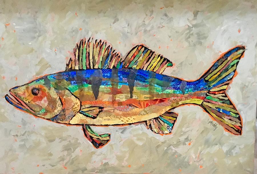 Walter the Walleye Painting by Phiddy Webb