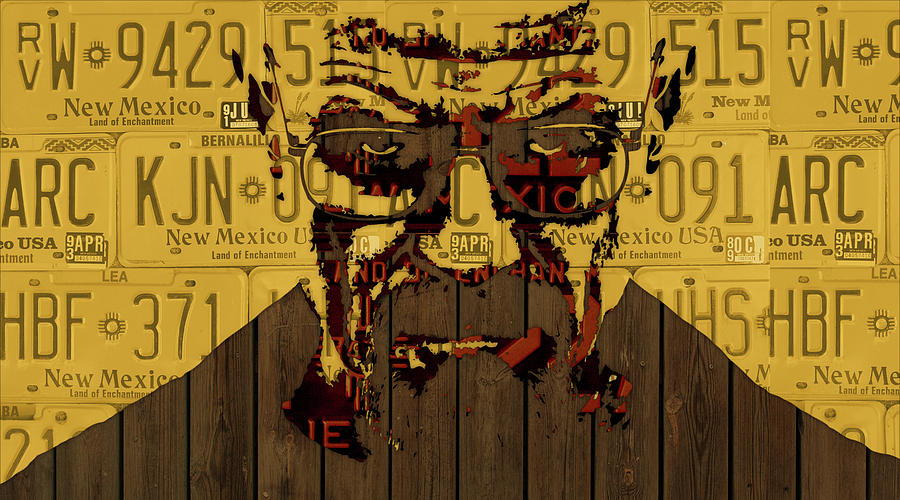 Walter White Mixed Media - Walter White Breaking Bad New Mexico License Plate Art by Design Turnpike