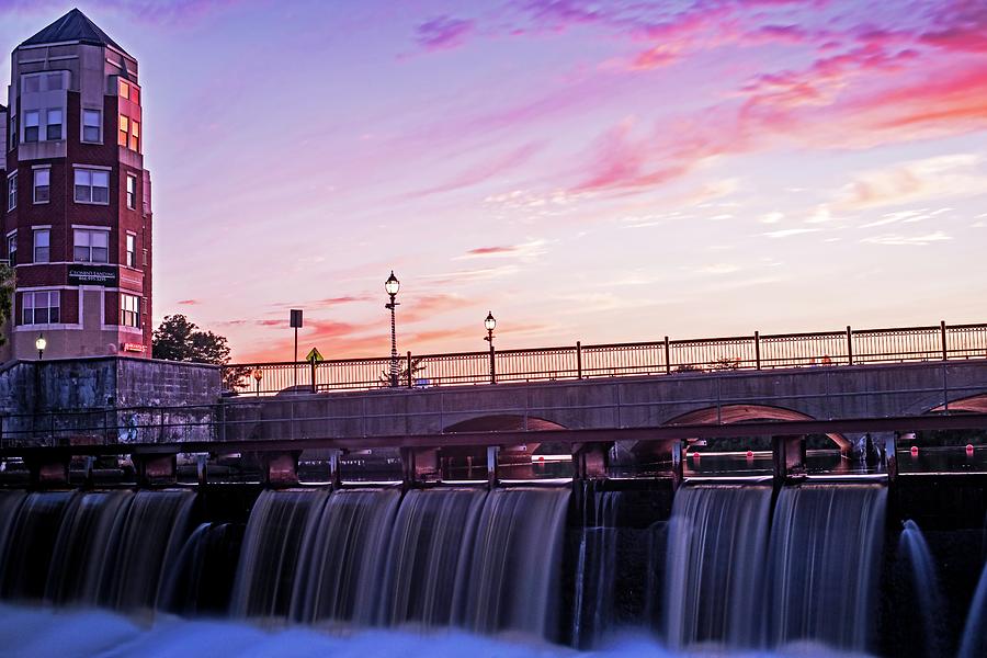 Waltham MA Charles River Dam at Sunset Photograph by Toby McGuire