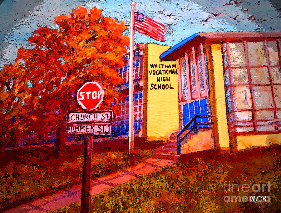 Waltham Vocational High School Painting by Rita Brown