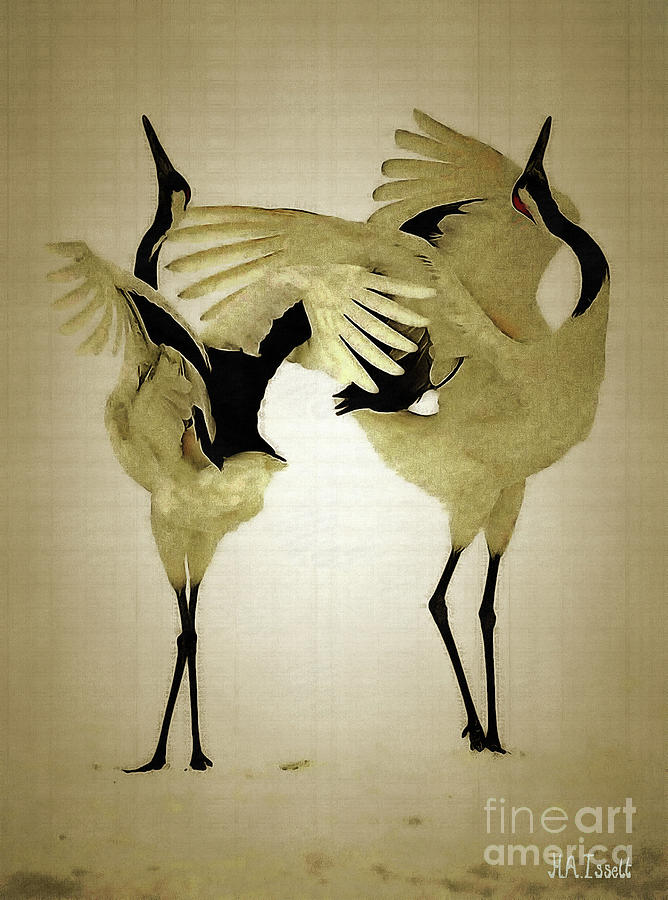 Waltz of the Cranes Digital Art by Humphrey Isselt