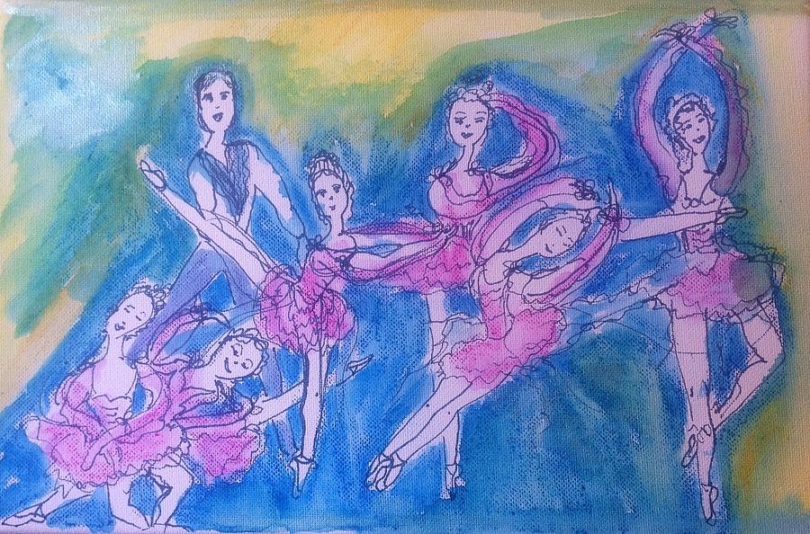 Dancers Painting - Waltz of the dancers  by Judith Desrosiers