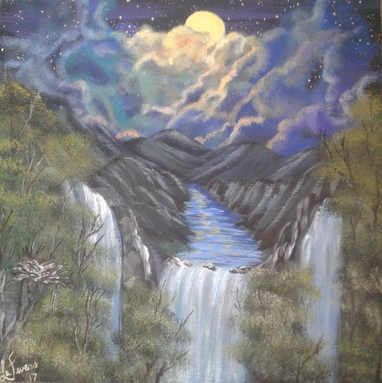 Waterfall Painting - Waltz of the Waterfalls by Lori Lafevers