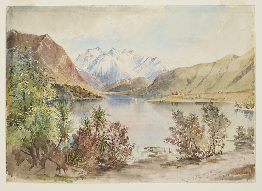 Wanaka Lake, 1866, by Nicholas Chevalier Painting by Celestial Images