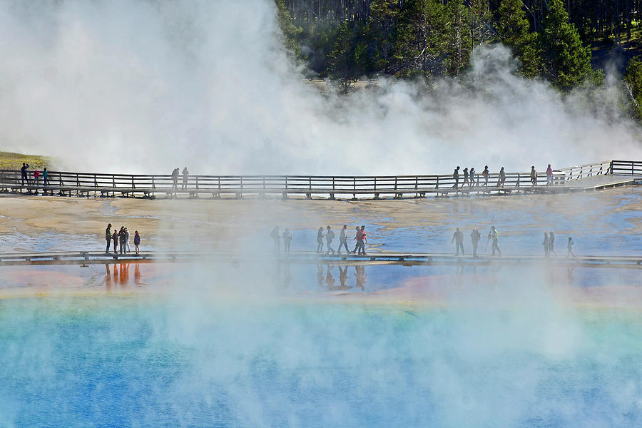 Wandering and Wondering at Grand Prismatic Spring Photograph by Bruce Gourley