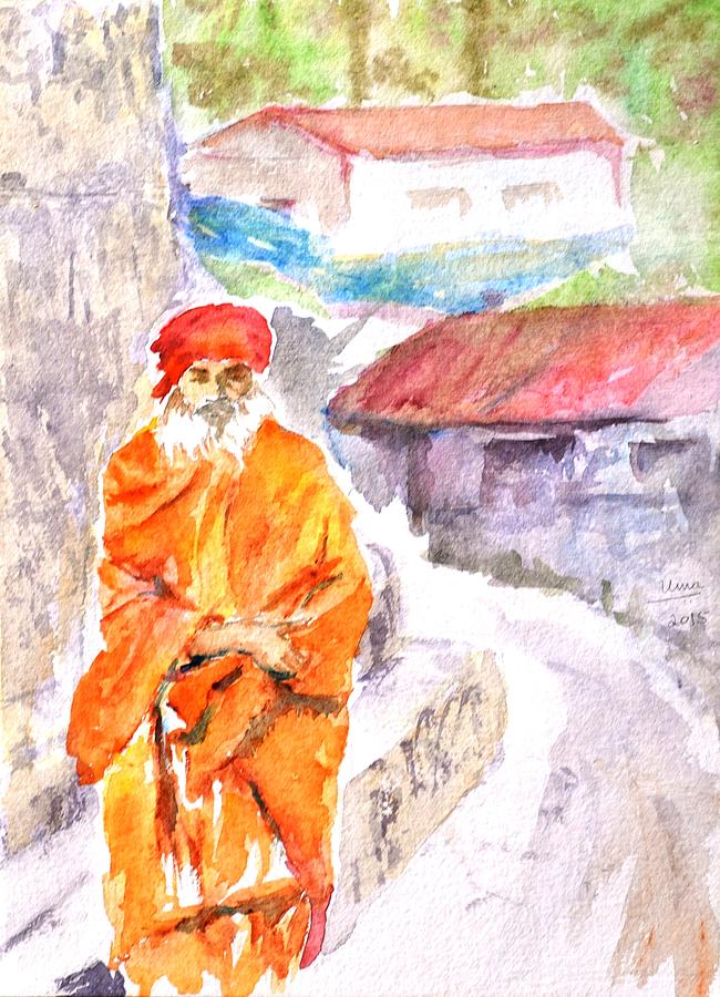 Wandering Yogi Painting by Uma Krishnamoorthy