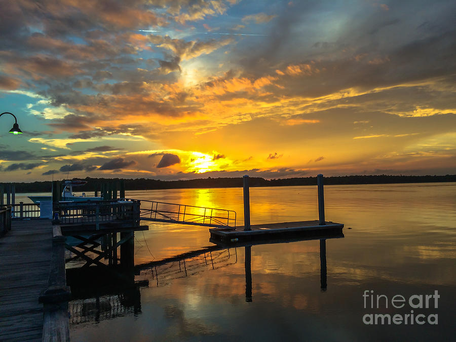 Sunset Photograph - Wando River August Sunset by Dale Powell