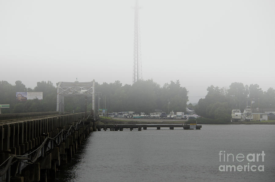 Wando River Bridge Fog Photograph by Dale Powell
