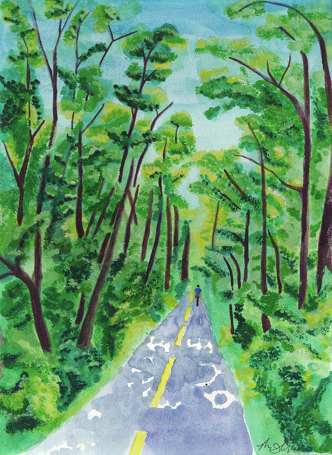 Tree Painting - Washington and Old Dominion Bike Trail by MJ Cincotta