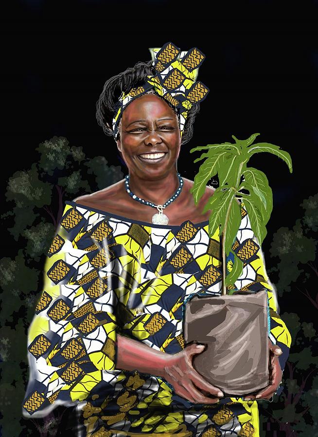 Wangari Maathai Digital Art by Paul Damiano - Pixels