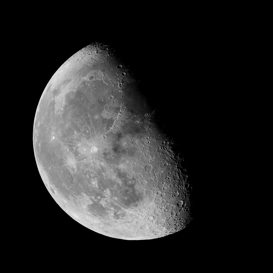 Waning gibbous Moon on black sky Photograph by Lukasz Szczepanski - Pixels