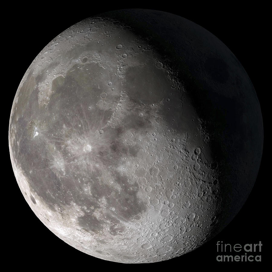 Space Photograph - Waning Gibbous Moon by Stocktrek Images