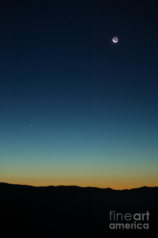 Waning Moon and Mercury Rising Photograph by Clarence Holmes