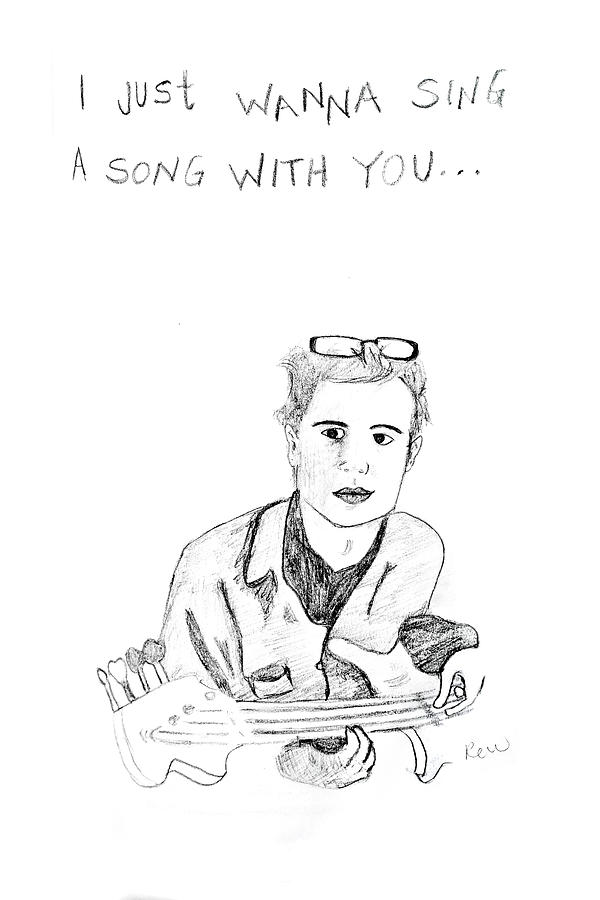 Want to sing a song with you Drawing by Rebecca Wood