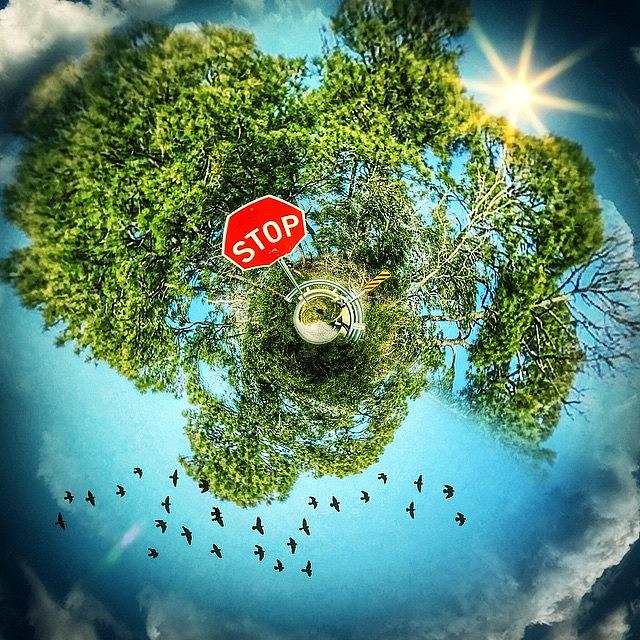 Snapseed Photograph - Wanted To Do A Tiny World With A Stop by Joan McCool