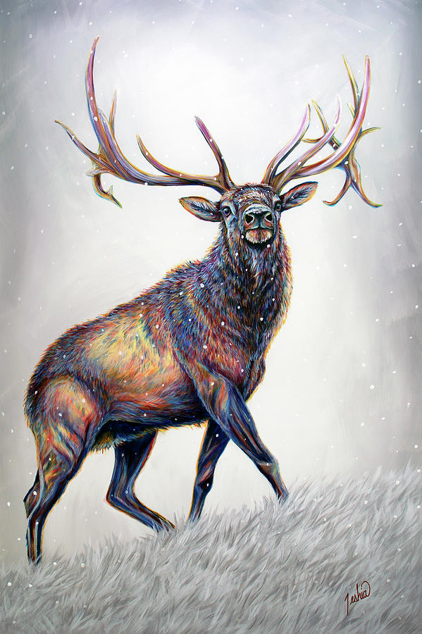 Elk Painting - Wapiti Wonders by Teshia Art