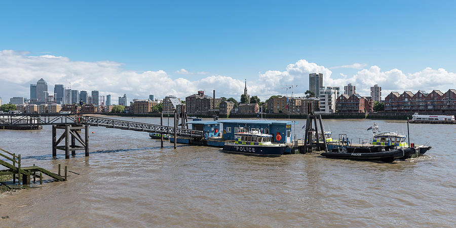 Wapping river police Waterloo Pier Photograph by Gary Eason