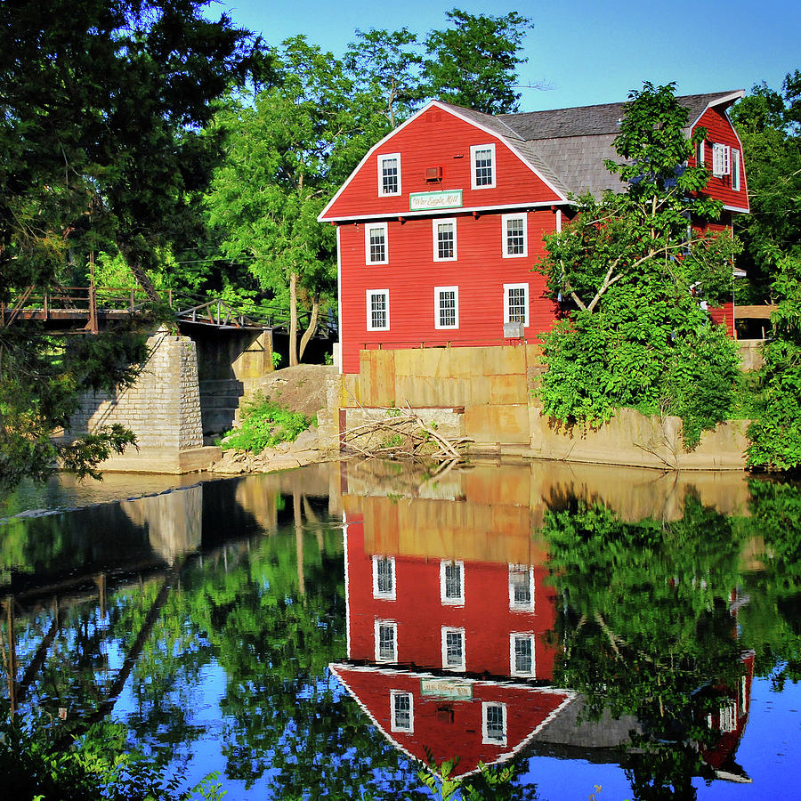 Fall Photograph - War Eagle Mill Reflection - Northwest Arkansas by Gregory Ballos