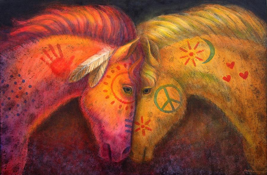 Horse Painting - War Horse and Peace Horse by Sue Halstenberg