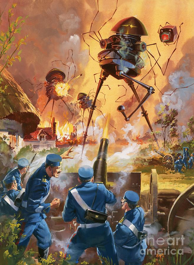 Science Fiction Painting - War of the Worlds by Barrie Linklater