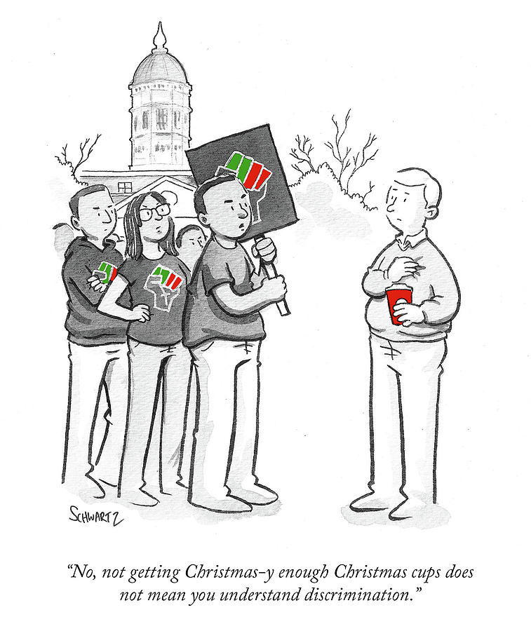 War on Christmas Drawing by Benjamin Schwartz