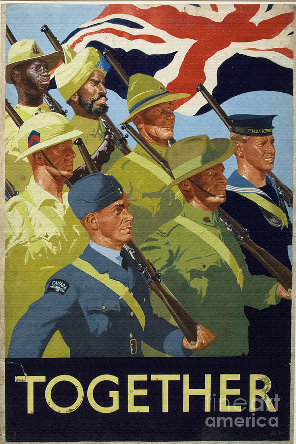 British Commonwealth War Time Propaganda Poster Together Painting by Vintage Collectables