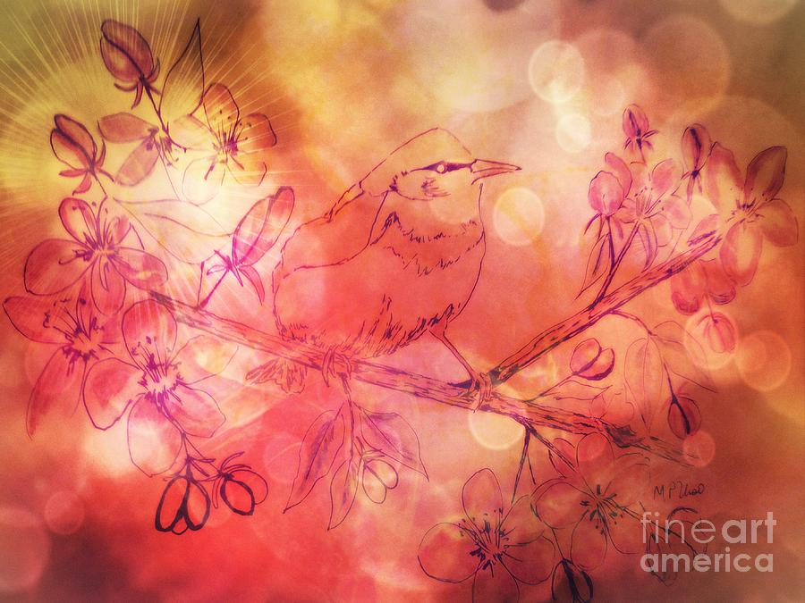 Warbler Sunset Mixed Media by Maria Urso