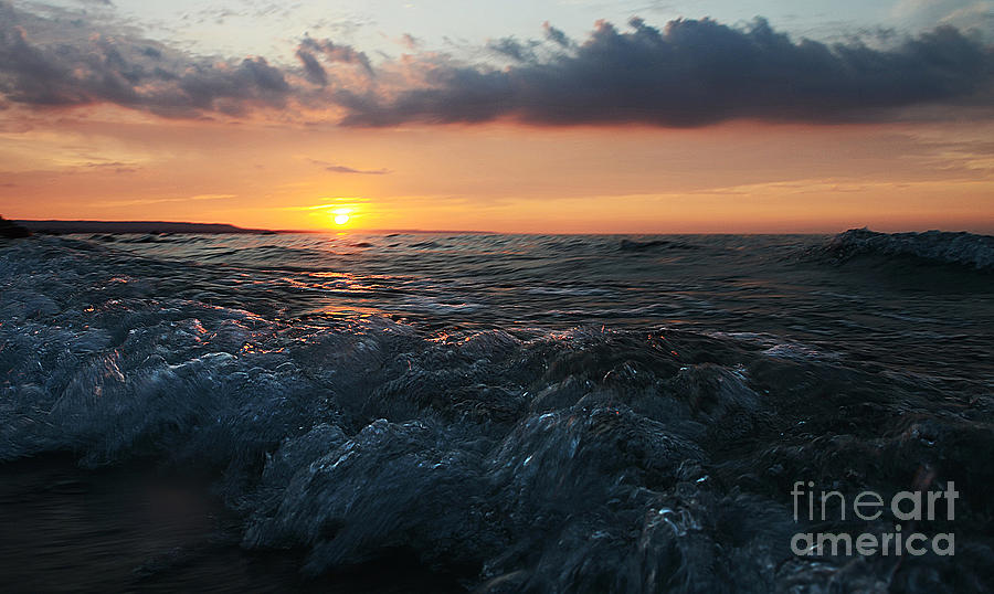 Wards Beach Surf Sunset Photograph by Steve Somerville