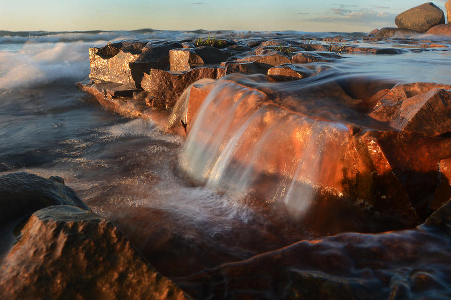 Wards Beach waterfall-1 Photograph by Steve Somerville
