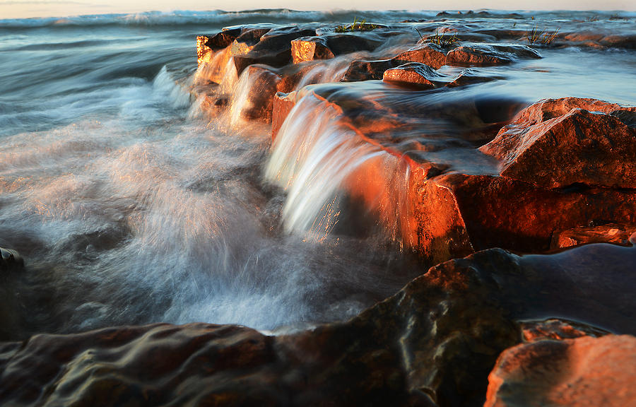 Wards Beach waterfall-2 Photograph by Steve Somerville