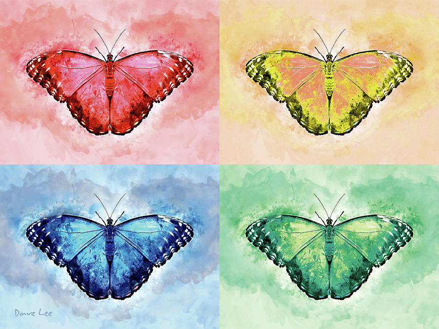 Warhol Butterflies Mixed Media by Dave Lee