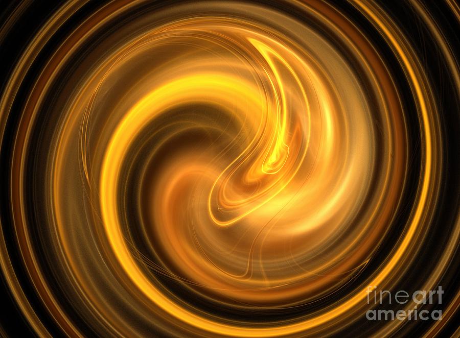 Abstract Digital Art - Warm Autumn Swirl by Kim Sy Ok