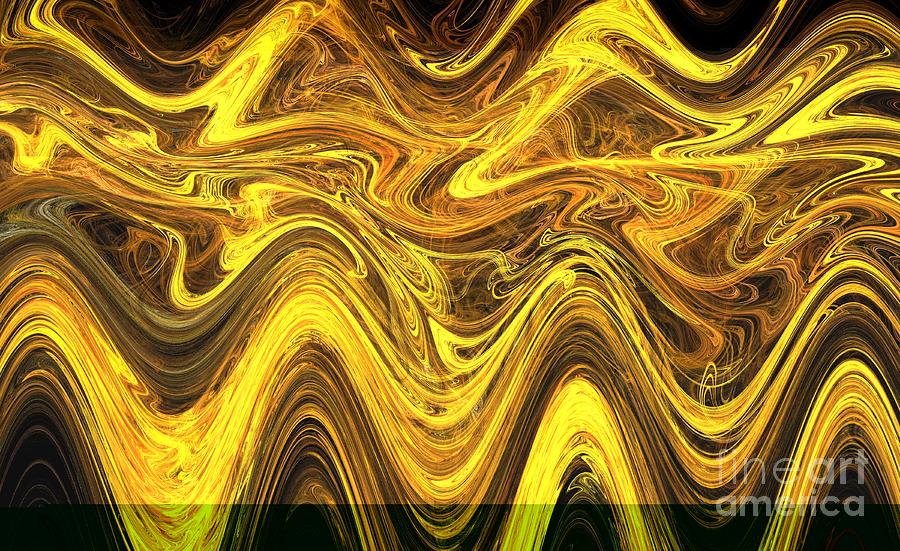 Summer Digital Art - Warm Caramel Waves by Kim Sy Ok