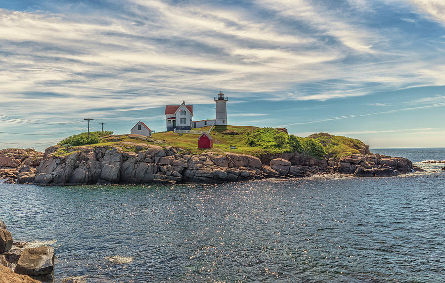 Warm Clouds Over Nubble Lighthouse Photograph by Brian MacLean