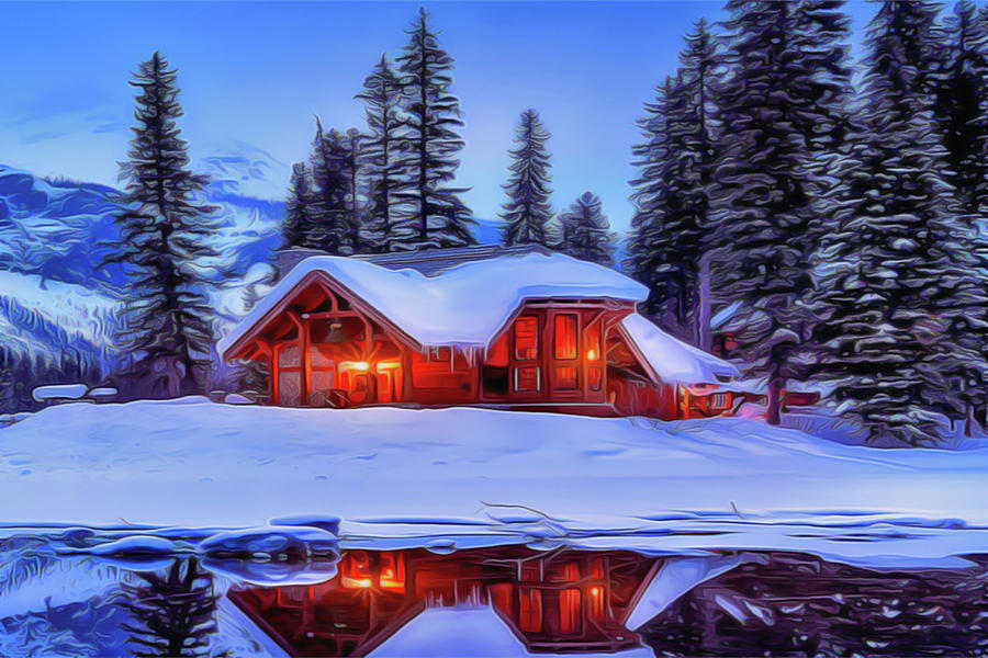 Warm Cottage Painting by Harry Warrick