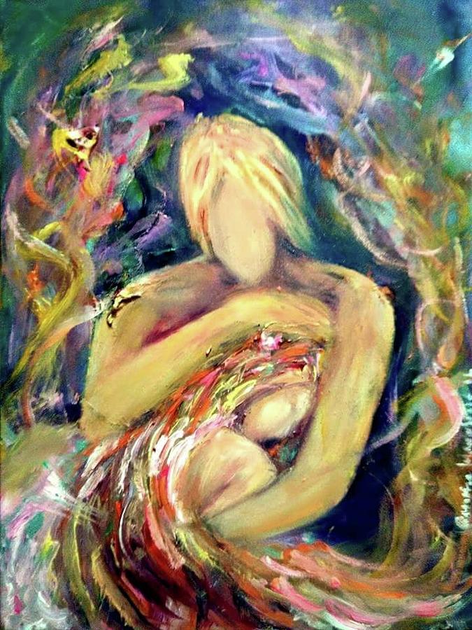 Warm hug Painting by Wanvisa Klawklean