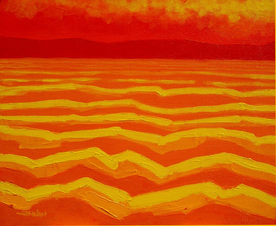 Mountain Painting - Warm Seascape by John  Nolan