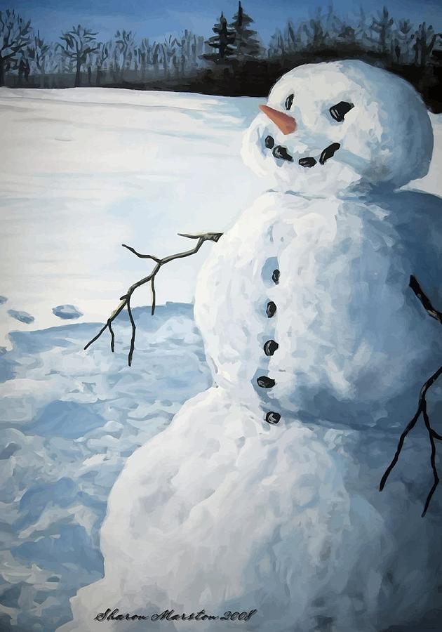 Winter Painting - Warm Smile by Sharon Marcella Marston