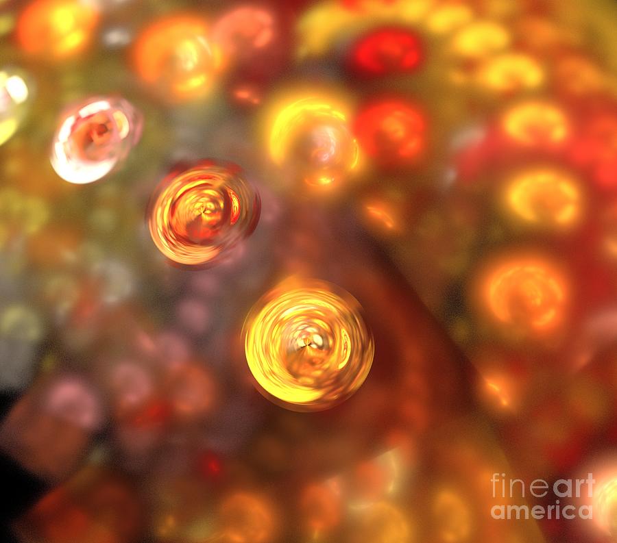 Abstract Digital Art - Warm Sun Magnets by Kim Sy Ok