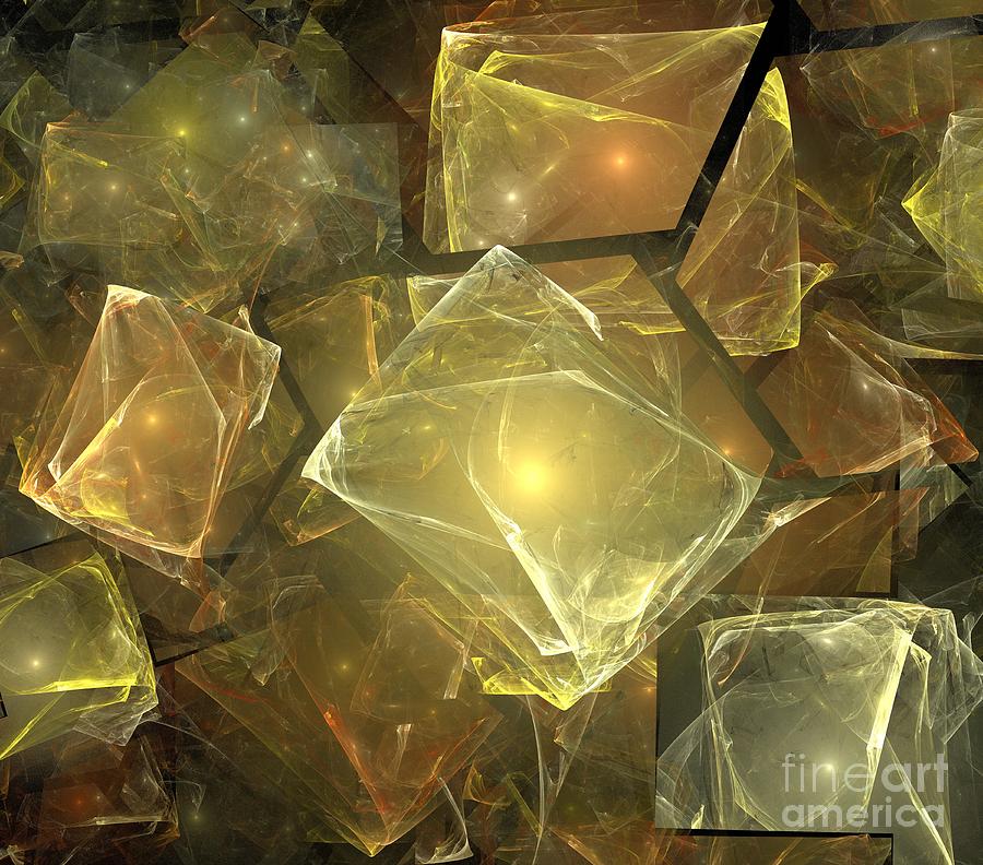 Abstract Digital Art - Warm Sun Rocks by Kim Sy Ok