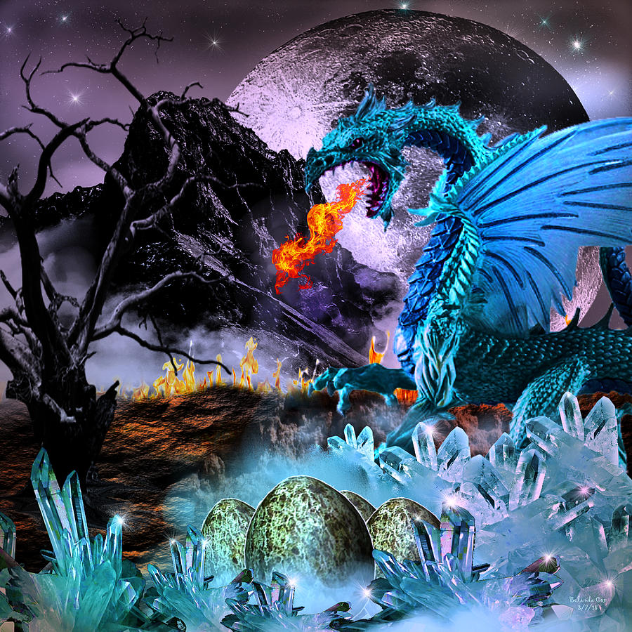 Warming of the Dragon Eggs Digital Art by Artful Oasis