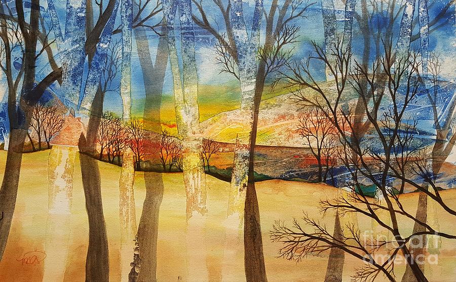 Landscape Painting - Warmth Waiting Beyond the Hill by Melissa Perhamus Landscape Painting - Warmth Waiting Beyond the Hill by Melissa Perhamus