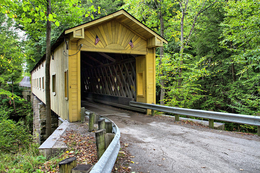 Ohio Photograph - Warner Hollow Covered Bridge by Betty Pauwels