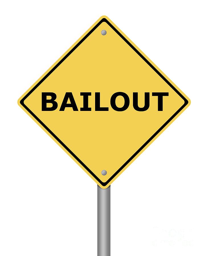 Warning Sign Bailout Digital Art by Henrik Lehnerer