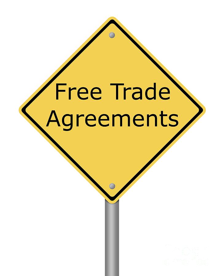 Warning Sign Free Trade Agreement Digital Art by Henrik Lehnerer