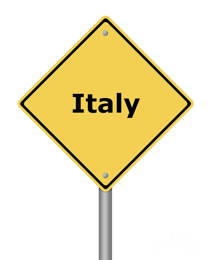 Warning Sign Italy Digital Art by Henrik Lehnerer