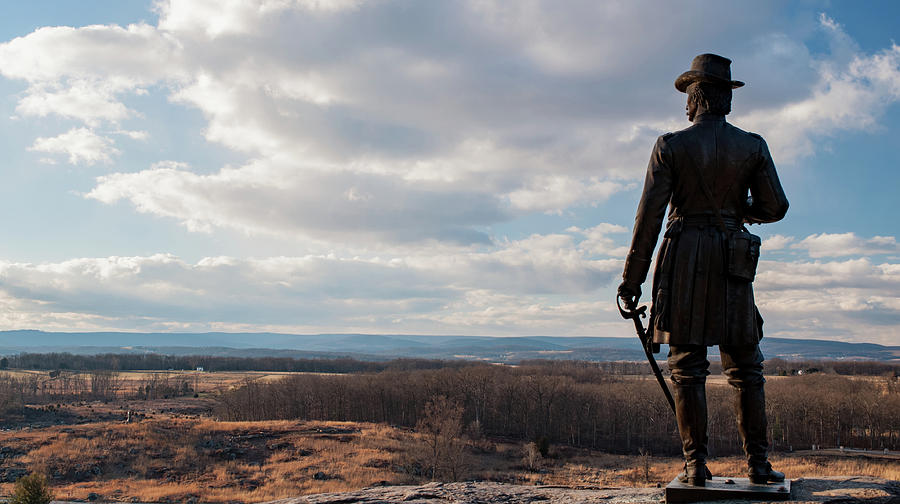 Gettysburg National Park Photograph - Warren Surveying from LRT by Kat Zalewski-Bednarek