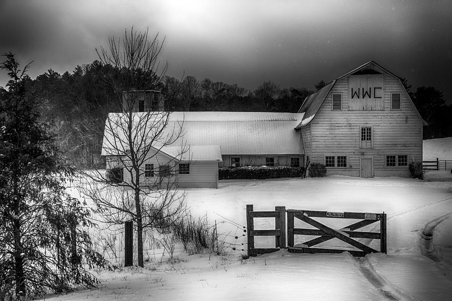 Warren Wilson College Barn in Winter Digital Art by John Haldane