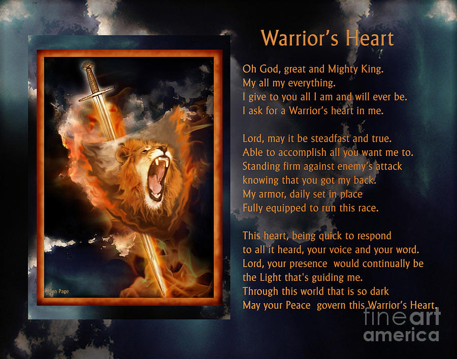 Warriors Heart Poetry Digital Art by Jennifer Page