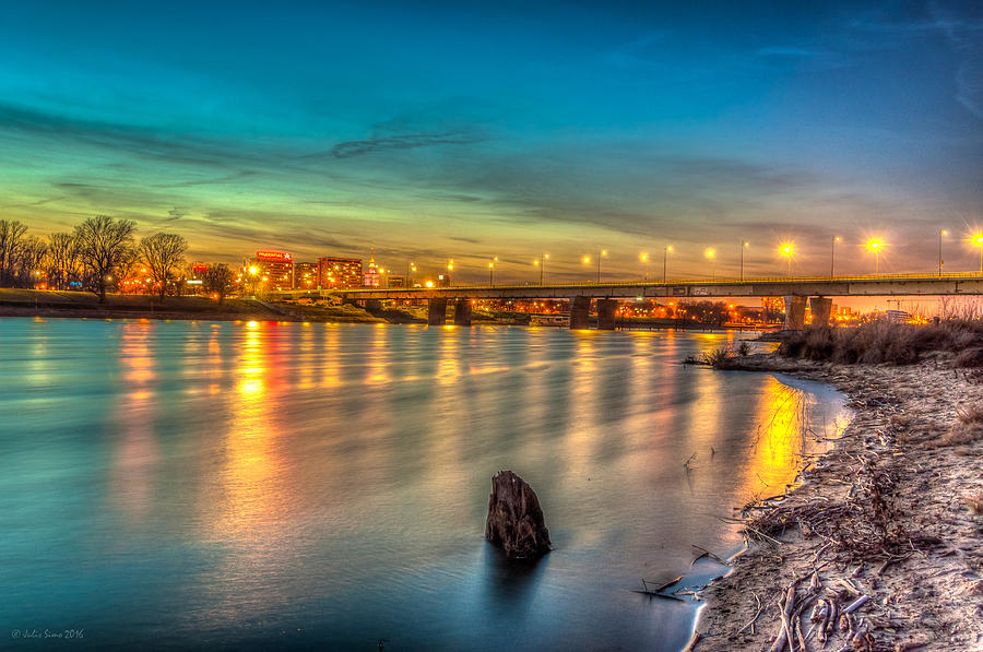 Sunset Photograph - Warsaw Reflected by Vistula River by Julis Simo